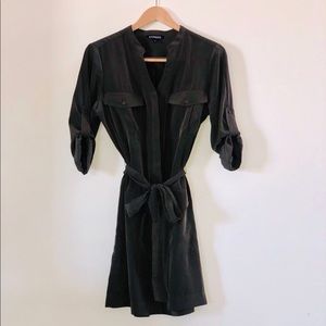 Olive green shirt dress